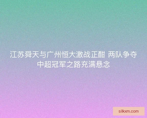 江苏舜天与广州恒大激战正酣 两队争夺中超冠军之路充满悬念