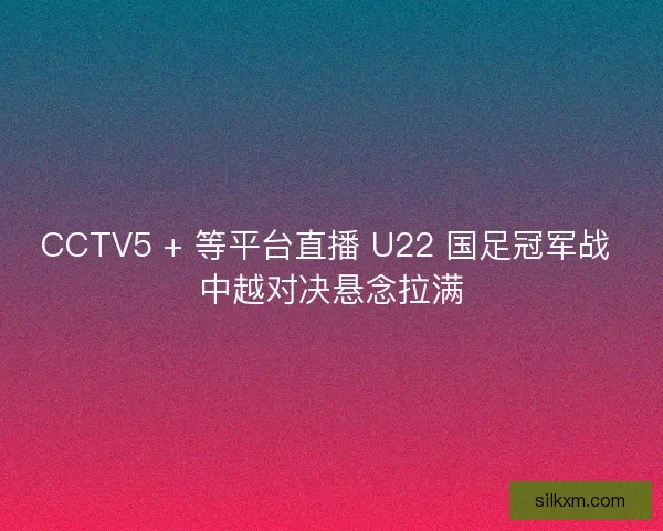 CCTV5 + 等平台直播 U22 国足冠军战 中越对决悬念拉满